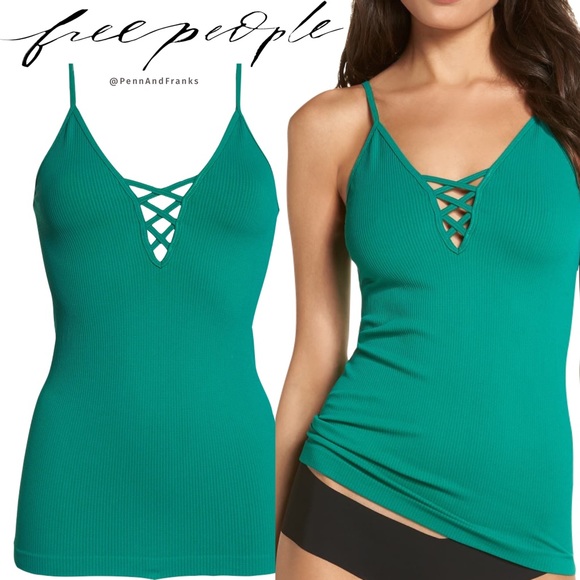 Free People Tops - Free People Emerald Green Seamless Cami NWT M/L